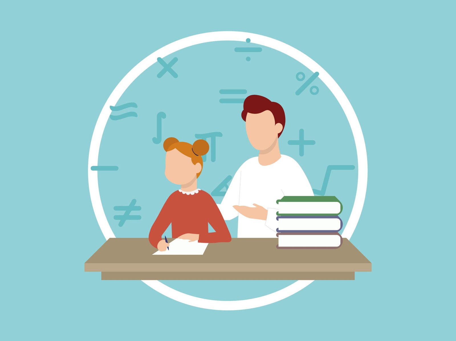 Home tutor teaching a student one-on-one at home